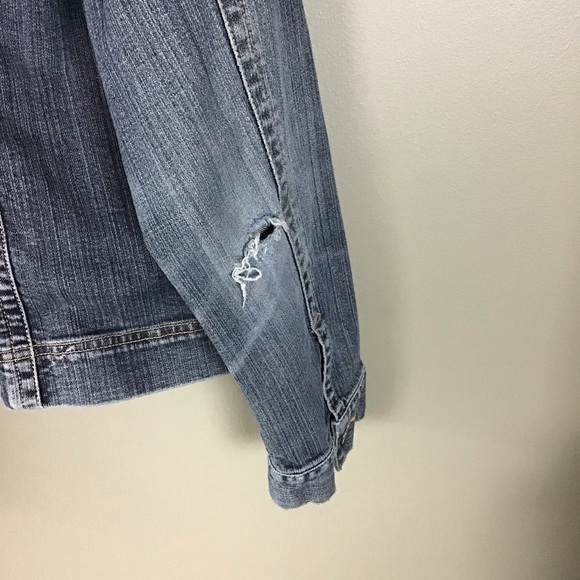 Chico’s Platinum Denim jacket in distressed denim. - Picture 4 of 4